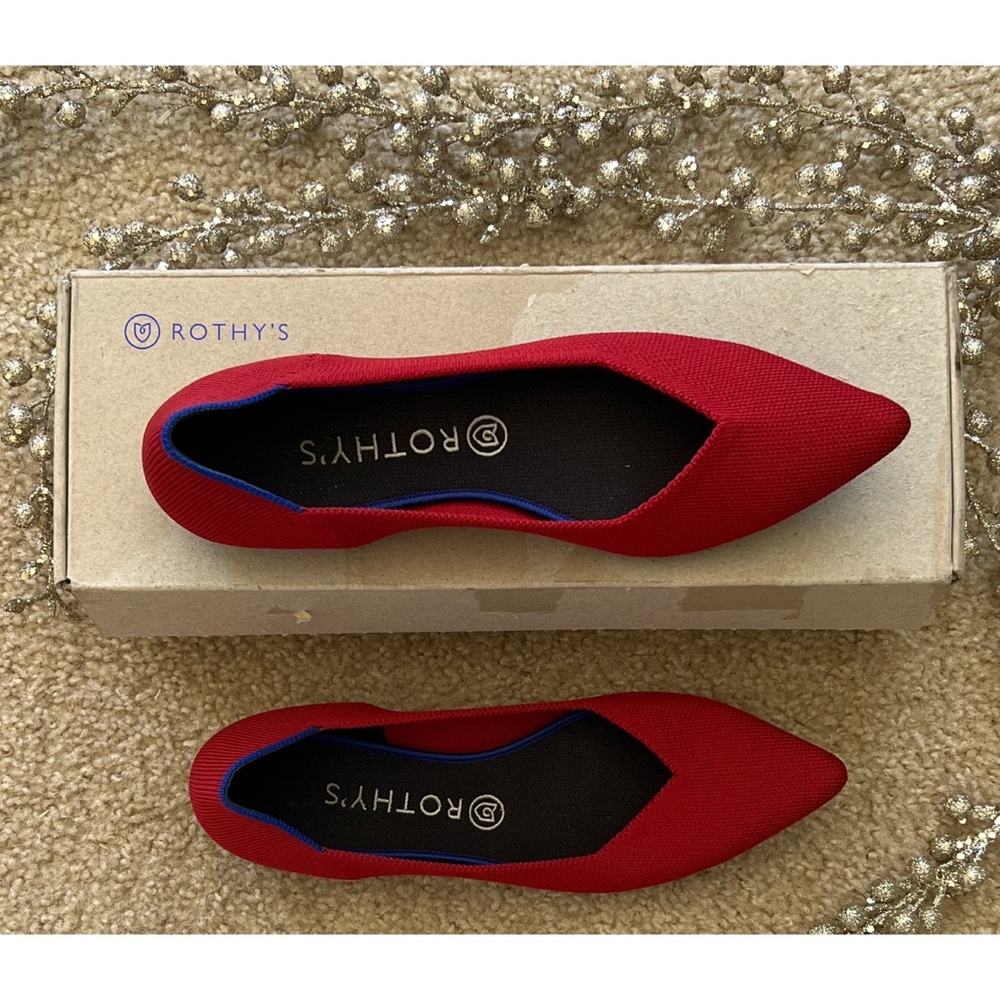 Rothy's Vibrant Red Pointed Flats